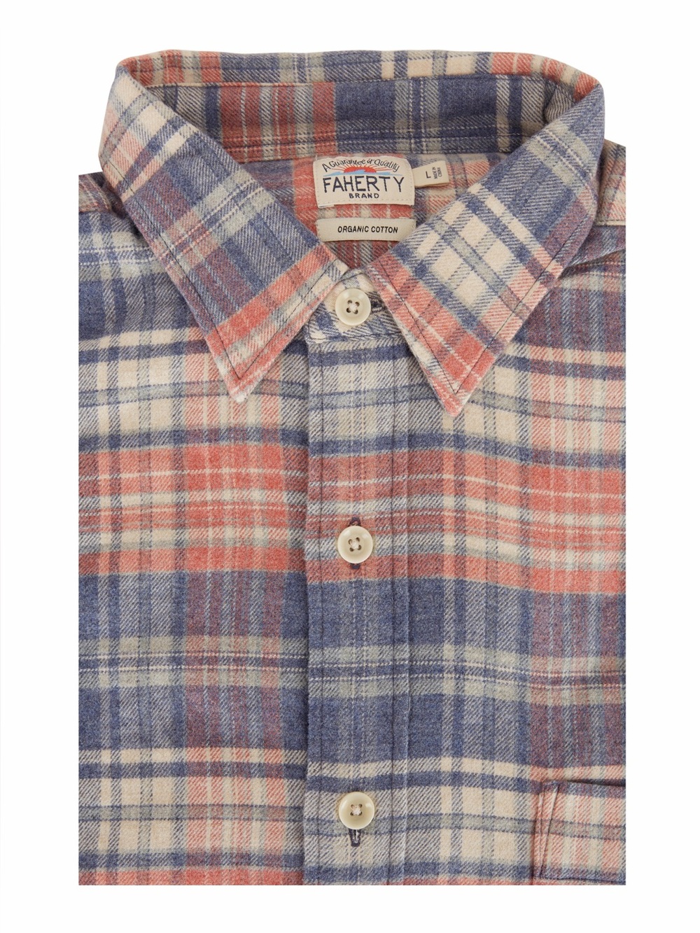 Faherty Stretch Seaview Stretch Flannel in Autumn Plaid Size Large